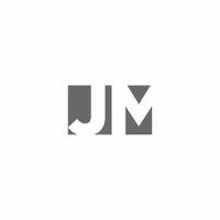 jm logo monogramma con modello di design in stile spazio negativo vettore