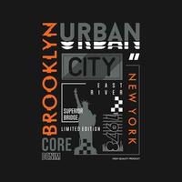 brooklyn nuovo York urbano città, grafico disegno, tipografia vettore illustrazione, moderno stile, per Stampa t camicia