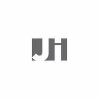 ji logo monogramma con modello di design in stile spazio negativo vettore