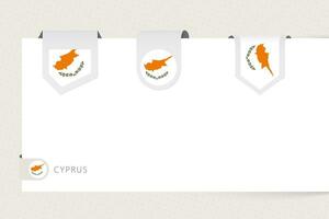 etichetta bandiera collezione di Cipro nel diverso forma. nastro bandiera modello di Cipro vettore