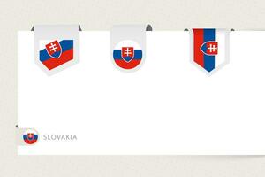etichetta bandiera collezione di slovacchia nel diverso forma. nastro bandiera modello di slovacchia vettore