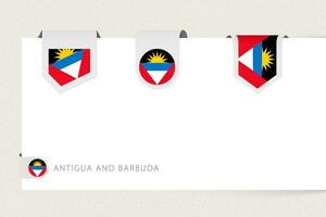 etichetta bandiera collezione di antigua e barbuda nel diverso forma. nastro bandiera modello di antigua e barbuda vettore