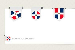 etichetta bandiera collezione di domenicano repubblica nel diverso forma. nastro bandiera modello di domenicano repubblica vettore