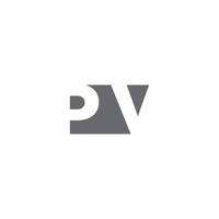monogramma logo pv con modello di design in stile spazio negativo vettore
