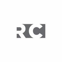 monogramma logo rc con modello di design in stile spazio negativo vettore