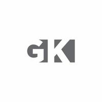 monogramma logo gk con modello di design in stile spazio negativo vettore