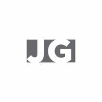 jg logo monogramma con modello di design in stile spazio negativo vettore