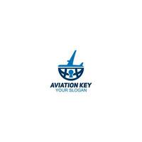 aviazione chiave logo design vettore