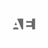 ae logo monogramma con modello di design in stile spazio negativo vettore
