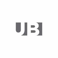 ub logo monogramma con modello di design in stile spazio negativo vettore