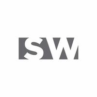 monogramma logo sw con modello di design in stile spazio negativo vettore