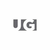 ug logo monogramma con modello di design in stile spazio negativo vettore