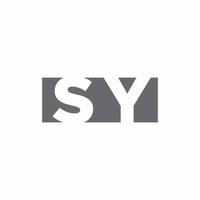 sy logo monogramma con modello di design in stile spazio negativo vettore