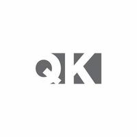 qk logo monogramma con modello di design in stile spazio negativo vettore