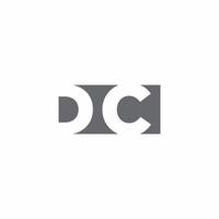 dc logo monogramma con modello di design in stile spazio negativo vettore