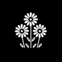 fiori - nero e bianca isolato icona - vettore illustrazione