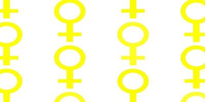 trama vettoriale giallo chiaro con simboli dei diritti delle donne.