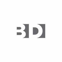bd logo monogramma con modello di design in stile spazio negativo vettore
