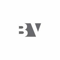 bv logo monogramma con modello di design in stile spazio negativo vettore