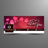 Astratto felice San Valentino facebook timeline banner template vettore