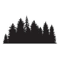 pino albero sagome. sempreverde foresta abeti e abeti rossi nero forme, selvaggio natura alberi modelli. vettore illustrazione bosco alberi impostato su bianca sfondo