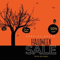 Halloween vendita promozionale modello con cinquanta per cento sconto vettore