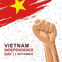 Vietnam indipendenza giorno saluto cazzotto illustrazione sfondo vettore