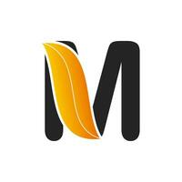 logo design di iniziale lettera m con foglia. natura logo, foglia logo. un' unico, esclusivo, elegante, professionale, pulire, semplice, moderno logo. vettore