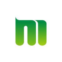 creativo quest'ultimo m logo, verde, semplice, pulire, iniziale logo, vettore