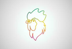 Basso poli e pollo vettore logo design. azienda agricola, gallina, pollame icona, vettore design concetto