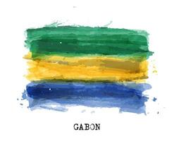 bandiera realistica della pittura ad acquerello del gabon. vettore. vettore