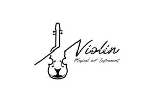 violino musica logo vettore illustrazione design con moderno creativo linea arte stile