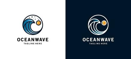 moderno oceano onda simbolo icona logo design con creativo concetto vettore