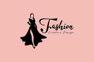 di base rgbvettore donna nel agitando vestito per logo design di Da donna capi di abbigliamento boutique negozio, moda, nozze vestiti vettore