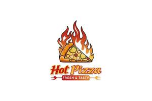 moderno vettore astratto fuoco Pizza logo design