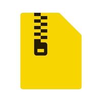 zip file flat vector icon, dati archiviati senza password