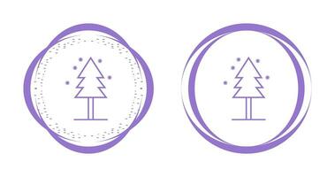 albero nel neve vettore icona