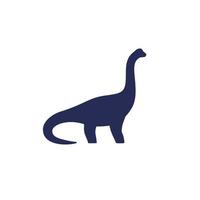dinosauro, icona sauropode su bianco vettore