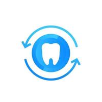 icona del dente con frecce, logo vettoriale