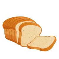 fumetto illustrazione vettoriale oggetto isolato farina deliziosa cibo pane da forno pane tostato integrale