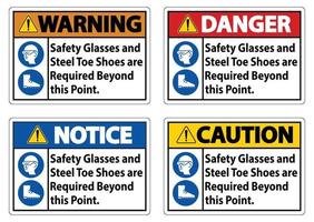 oltre a questo punto sono richiesti occhiali di sicurezza e scarpe con punta in acciaio vettore