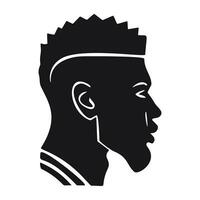profilo afro americano uomo silhouette vettore