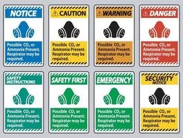 possibile presenza di co2 o ammoniaca, potrebbe essere necessario un respiratore vettore