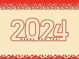 contento nuovo anno 2024 - festivo nuovo anni sfondo vacanza saluto carta design vettore