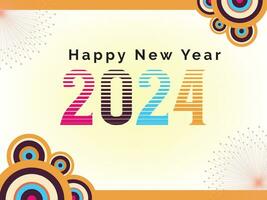 contento nuovo anno 2024 - festivo nuovo anni sfondo vacanza saluto carta design vettore