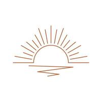 vettore lineare boho geometrico sole splendore, sole logo