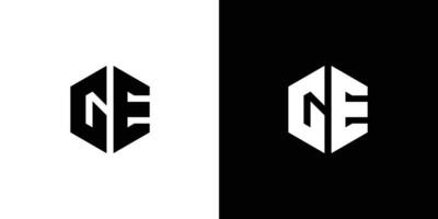 lettera g e poligono, esagonale minimo e di moda professionale logo design su nero e bianca sfondo vettore