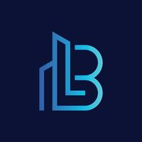 lettera B linea edificio logo vettore