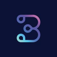 design del logo sfumato lettera b vettore