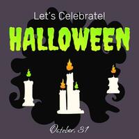 Halloween vacanza celebrazione cartolina, festa annunciare, decorativo carta, sfondo con drenante verde muco testo. vettore illustrazione.